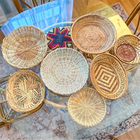 Vintage Other - Vintage Wicker Basket Wall Decor Set Boho